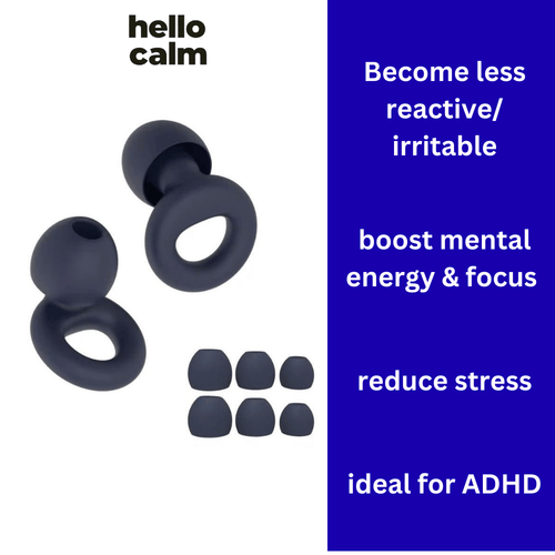 an image showing the hello calm earplugs and the benefits they bring