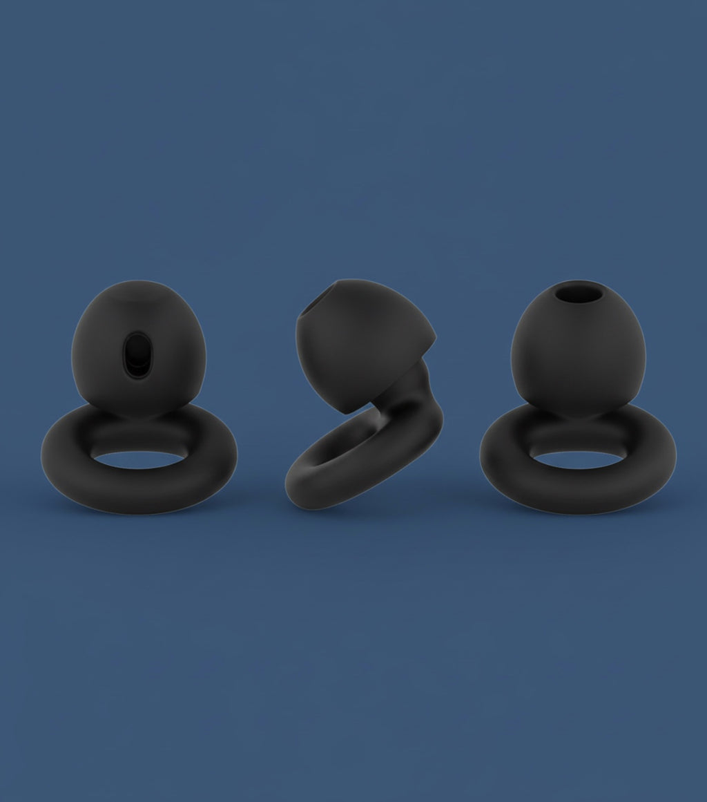 Stylish and discreet hello calm earplugs that are both a health benefit and a fashion accessory, normalizing hearing protection.