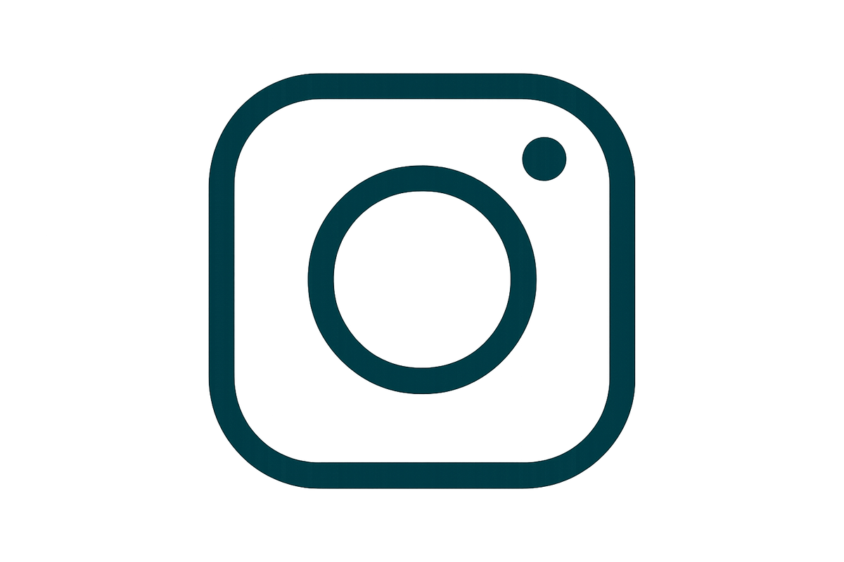 Teal Instagram logo on a white background
